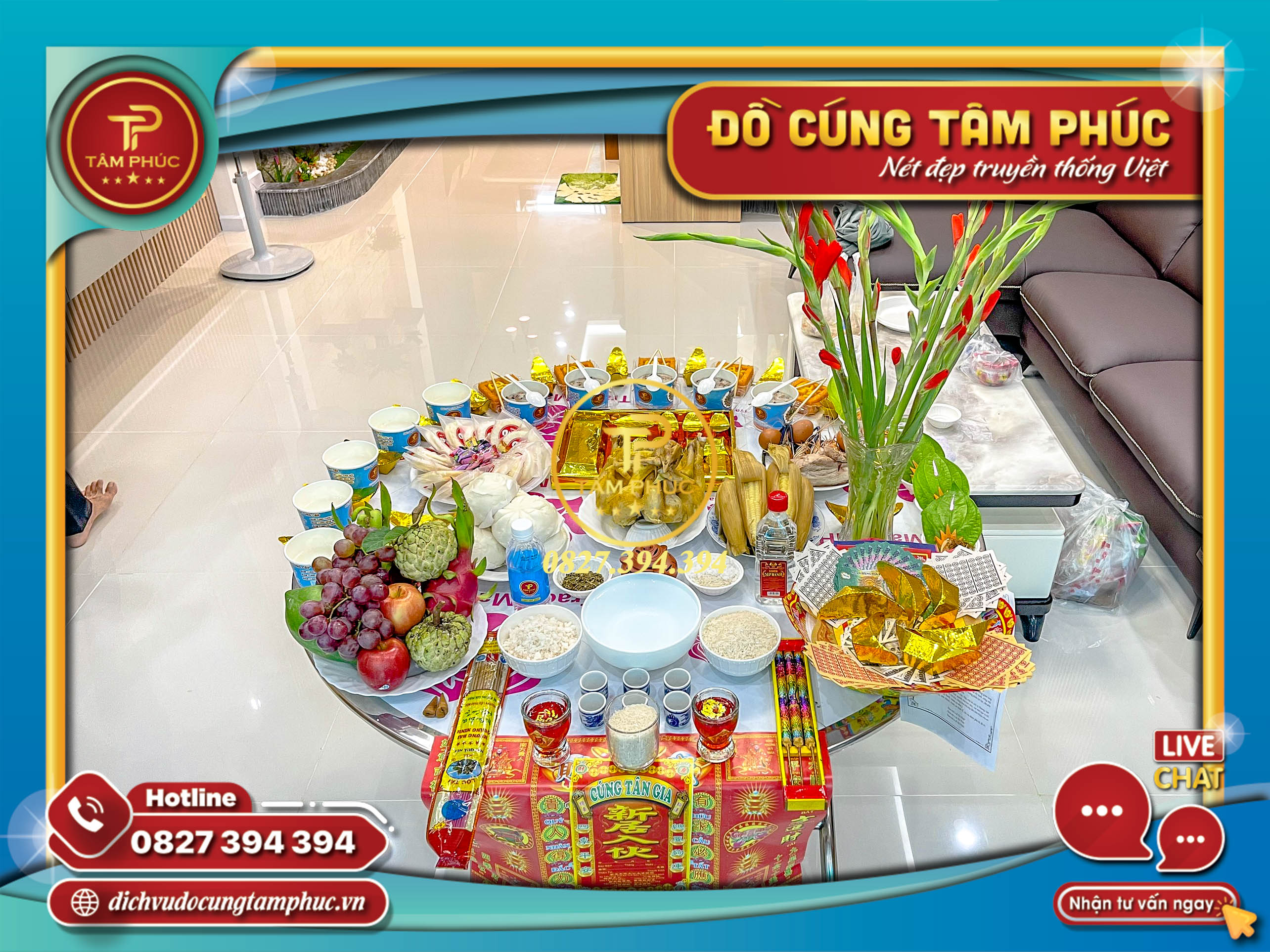 Mâm cúng Tân Gia - Vào nhà Mới - Nhập Trạch trọn gói.